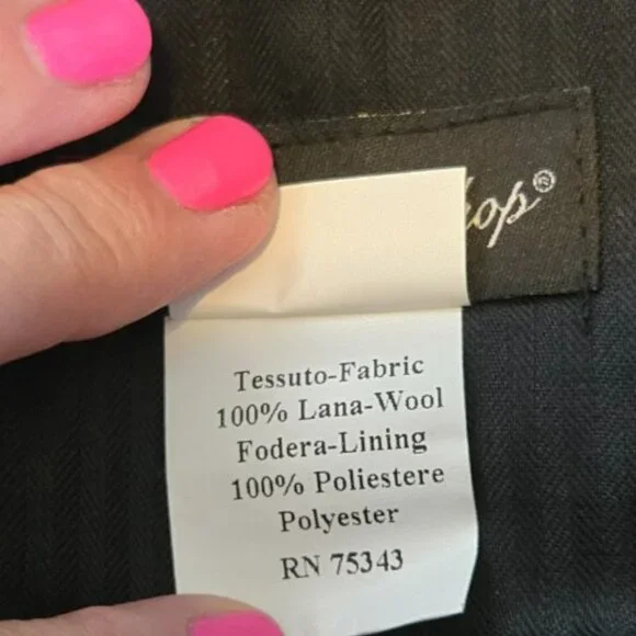 David Bishop NWT W34 X L30 Men's Black Pinstripe Dress Pants Made in Italy - Picture 13 of 14